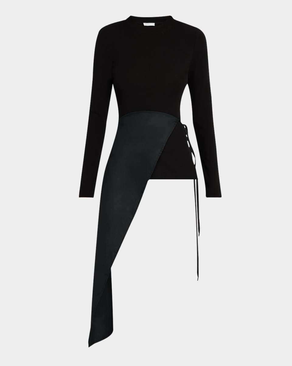 Long-Sleeve Split Apron Combo T-Shirt